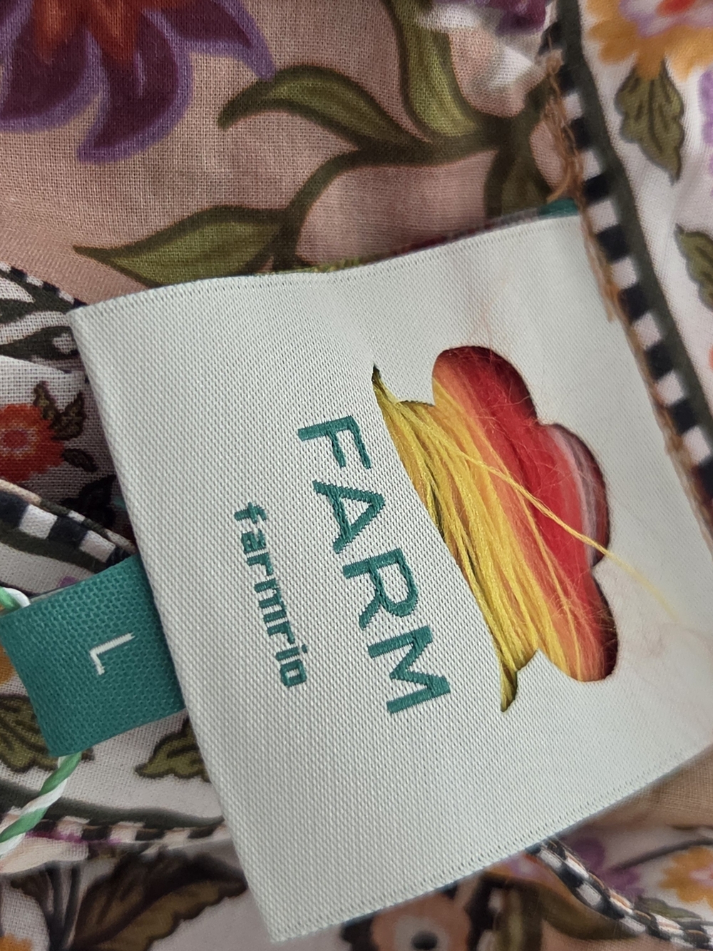FARM Rio Floral Blouse in Teal, Yellow, Red - Picture 5 of 16